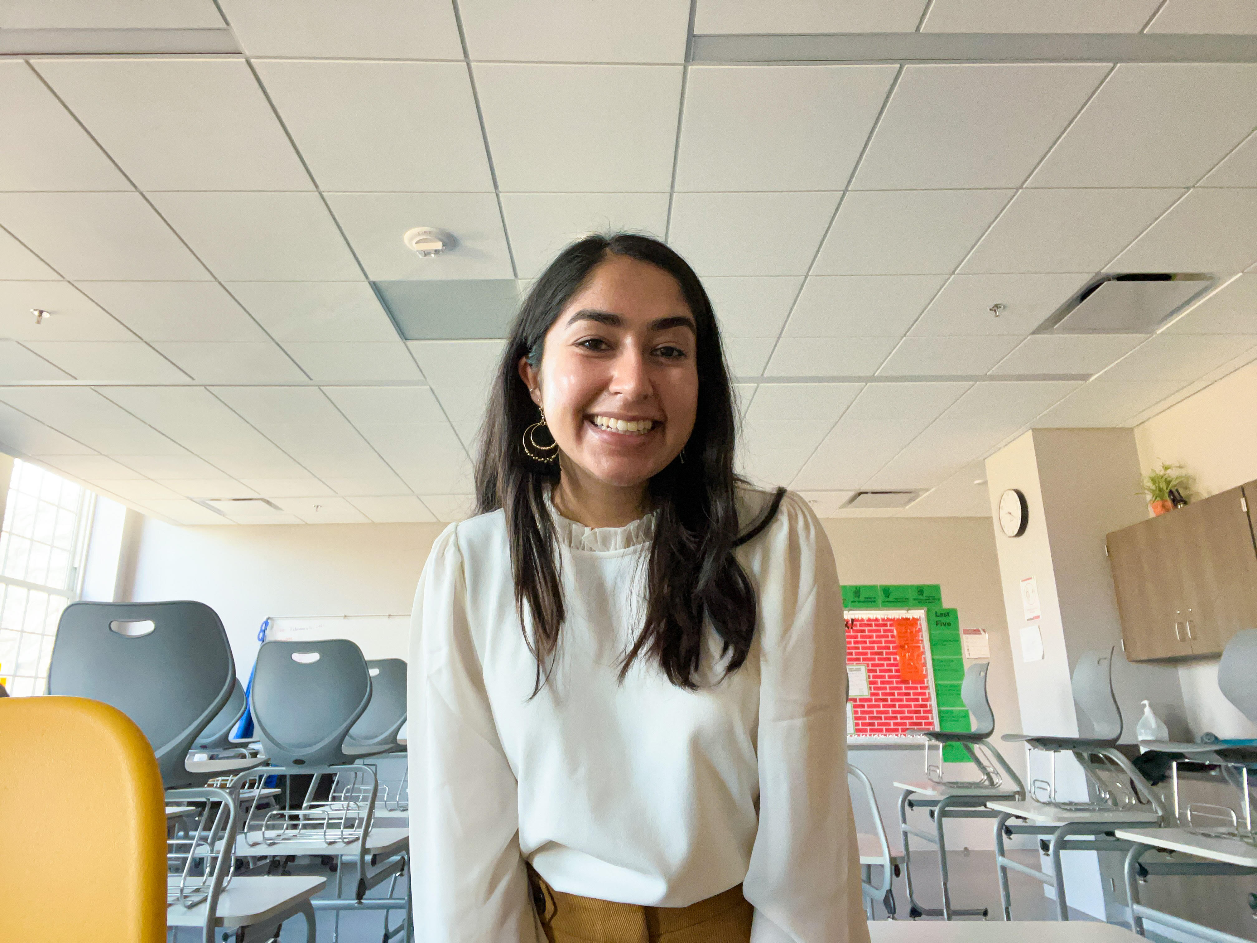 Avani Gandhi in her classroom at Jefferson Middle School